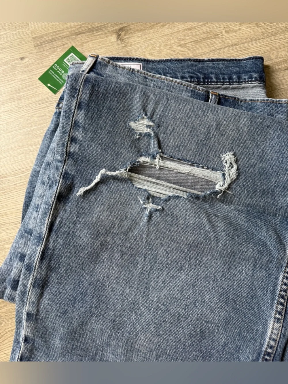GAP Mid Rise 90s Loose Vintage Destructed Jeans 33 16 Tall - Picture 3 of 12